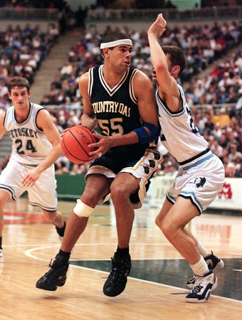 "Detroit Country Day's Shane Battier against Petosky in a March 13, 1997 game."